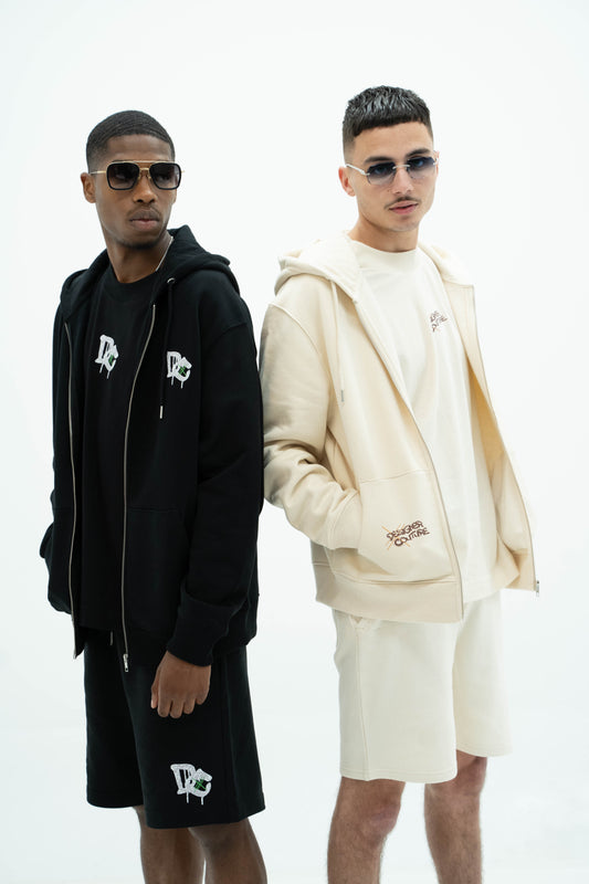 Heavy Naturel cardigan with brown DC details