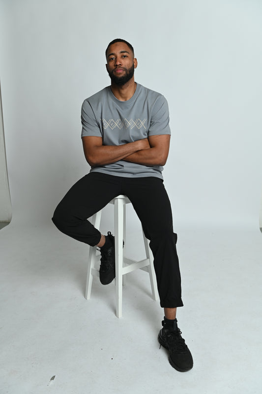 Indigo Grey Monogram Oversized T-shirt