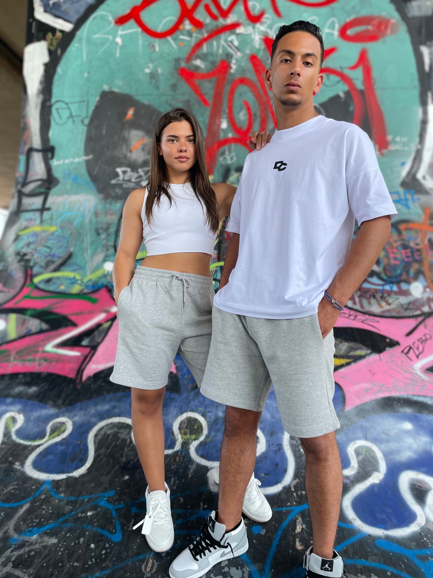 Oversized White T-shirt with Long DC detail in the back