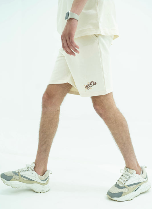 Sweatshort Naturel with Brown details